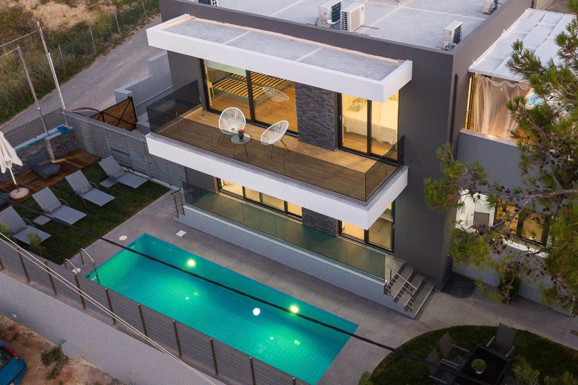 Nisos Villa, Pool & Heated Spawhirlpool, Walking To Beach, By Thinkvilla สฟากากิ ภายนอก รูปภาพ